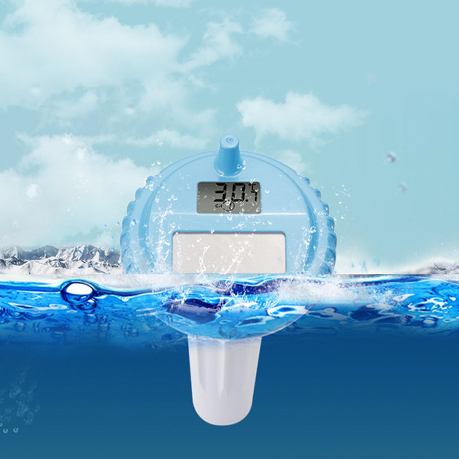 Fabater Solar-Pool-Thermometer, Solarbetriebenes Digitales Spa-Schwimmthermometer, IP68 Wasserdicht, Kabelloses Pool-Temperaturmessgerät mit LCD-Bildschirm für Schwimmen, Aquarium