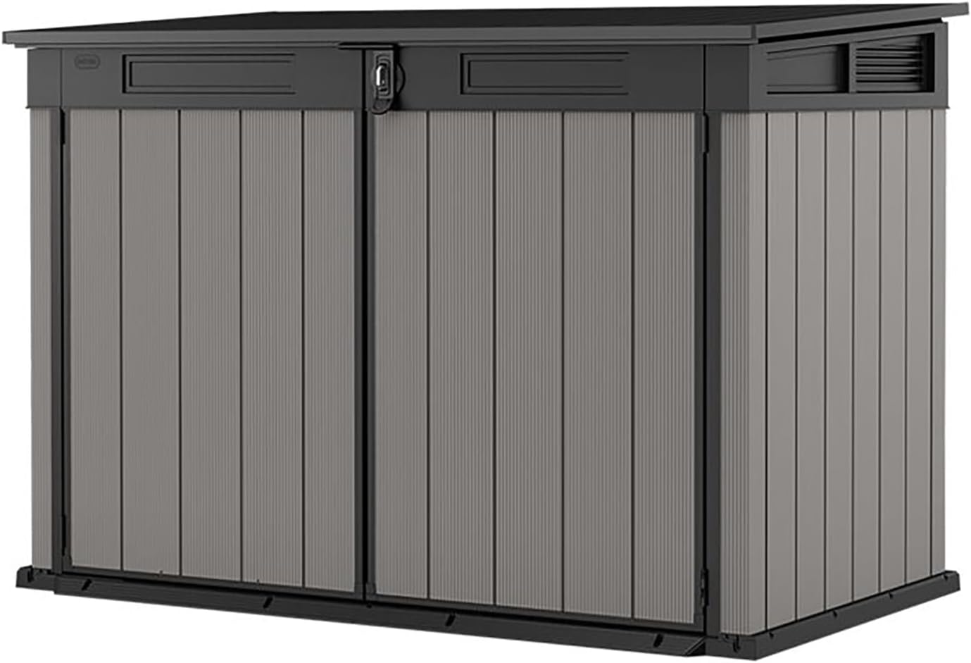 Keter Box Premier Jumbo 2020L Capacity External Dimensions (WxHxD) 190.5 x 132 x 109 cm Fits 3 x 240L or 2 x 360L Wheelie Bins Weatherproof Waterproof Multicoloured Plastic