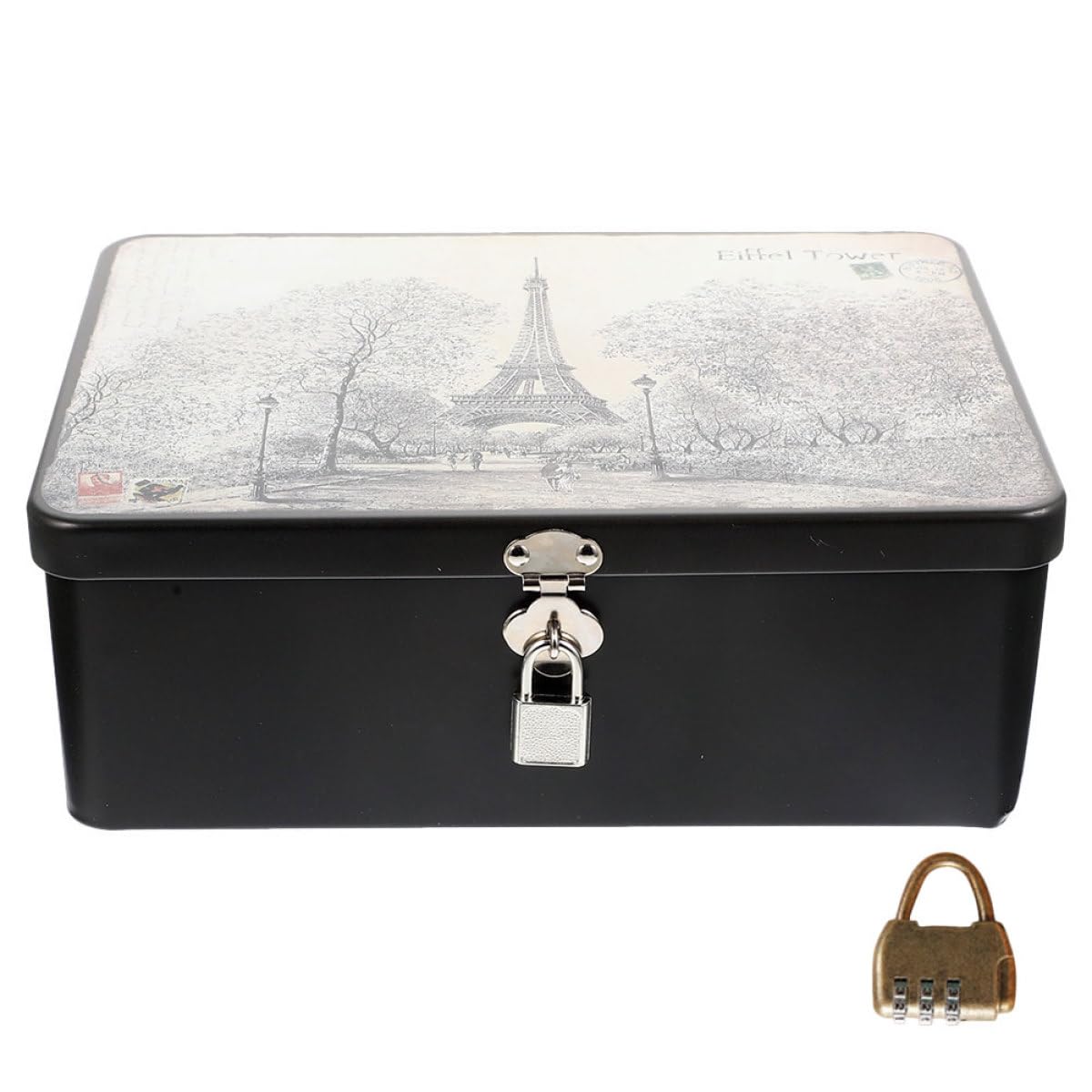 Boîte de bureau blanc vintage à cadenas pour sublimer votre espace de travail