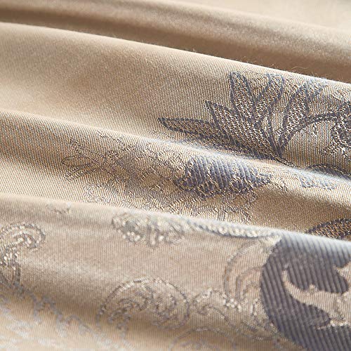 Parure de lit en soie TXQHD 6 pièces lit double King Size gris à fleurs - 7