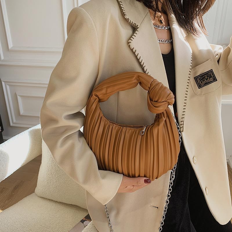 Miniatura 5 de Bolsa de bola de masa fruncida para mujer, bolso de mano, bolso de mano retro, bolso cruzado