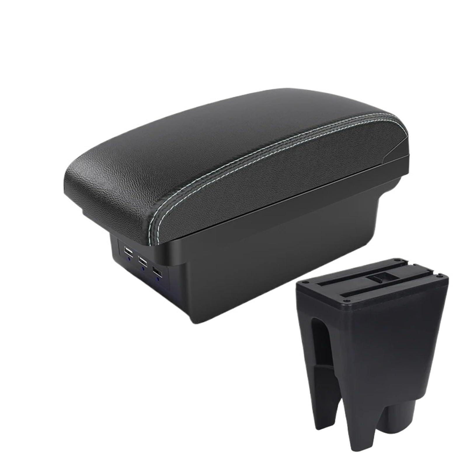 Umdjju B3 Black White 3 Usb For Peugeot 107 Armrest Box Interior Car Center Storage Usb Car-Styling Decorat Car Centre Console Armrest Box(B3 Black White 3 Usb)