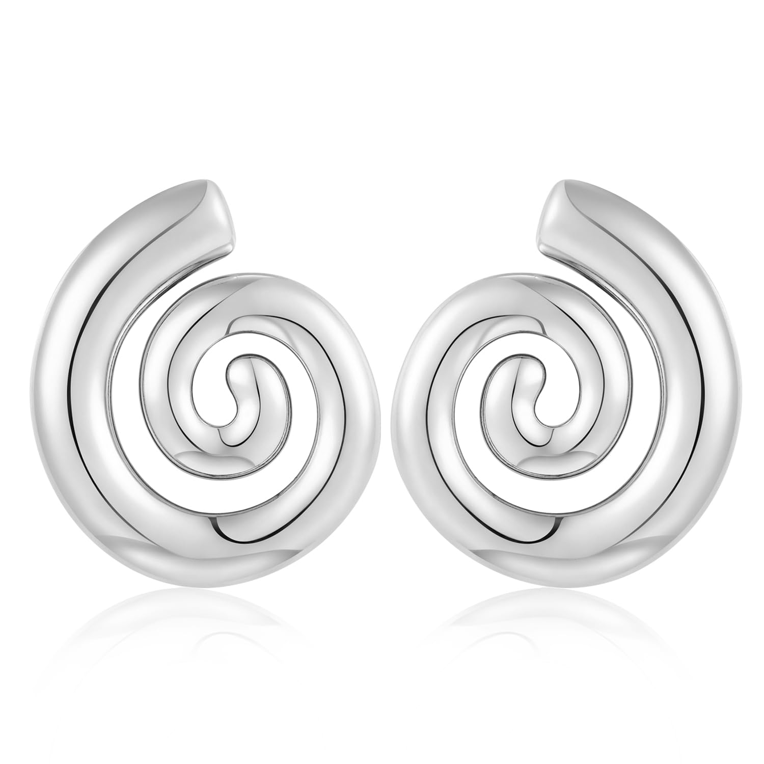 FAUTHENTICUTE Chunky Gold Statement Earrings For Women Gold Spiral Earrings Geometric Earrings Summer Earrings