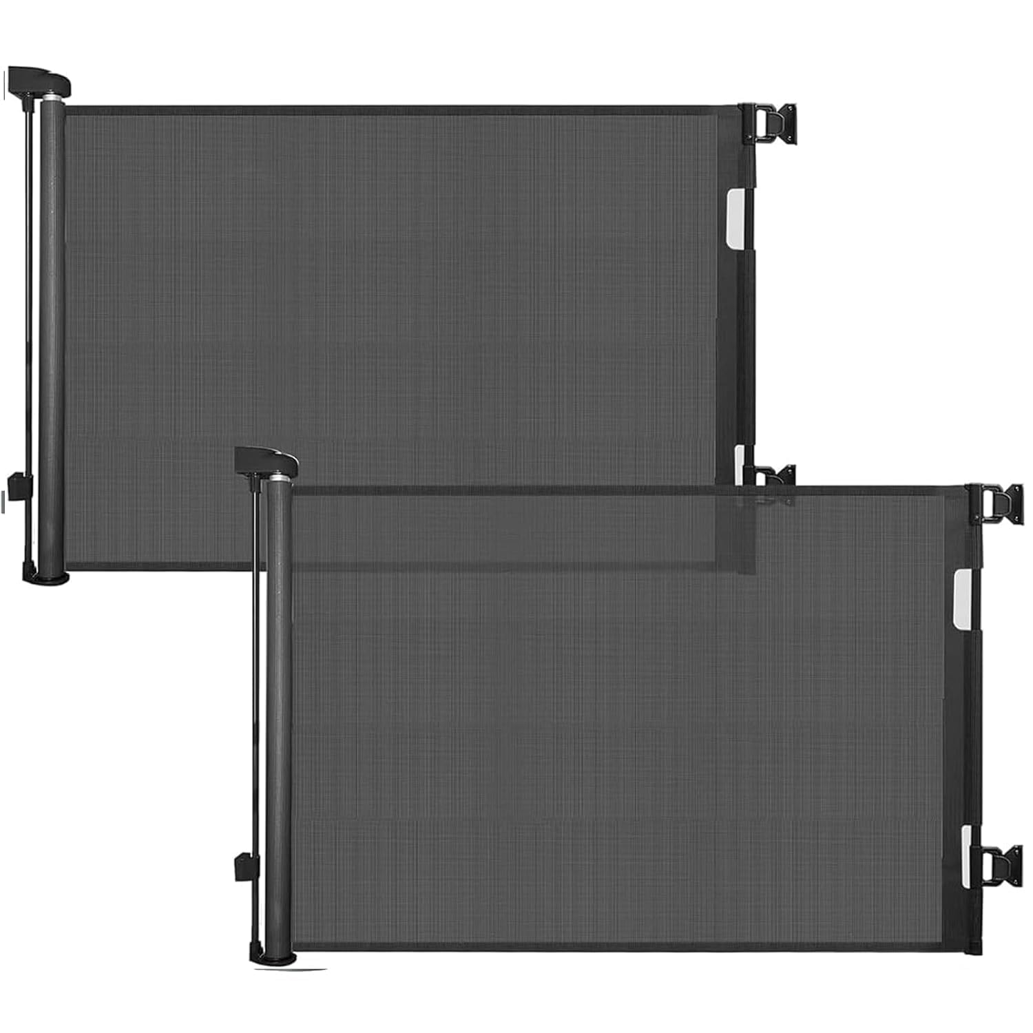 2PCS Treppenschutzgitter für Babys, 86 cm hoch, ausziehbar bis 140 cm breit, Kinderschutzgitter für Türen, Treppen, Flure, Innen- und Außenbereich, Schwarz