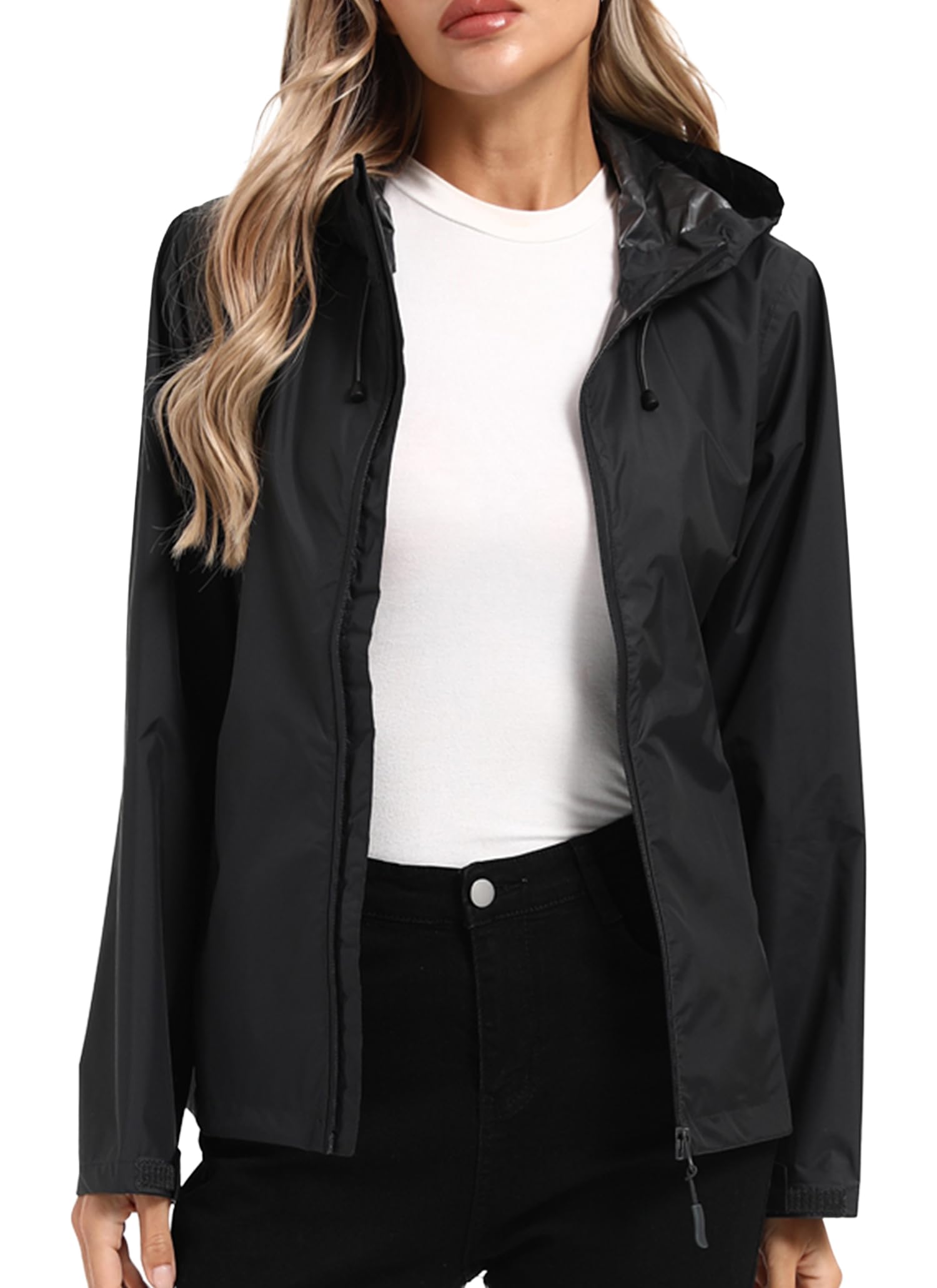 Women's Rain Jacket Lightweight Waterproof Raincoat