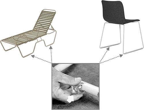 Miniatura 3 de Paquete de 12 protectores de suelo deslizantes para sillín en forma de U, protectores de suelo para riel deslizante de tubo de 1 pulgada,