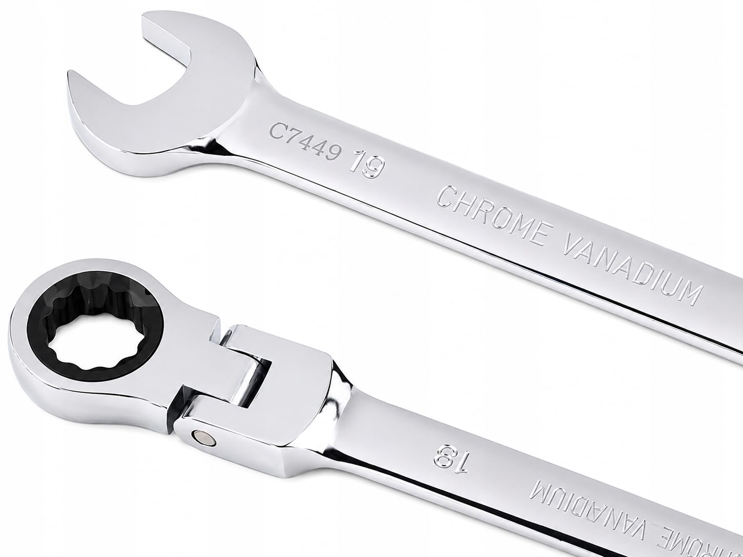 Falon Tech Klucze Płasko-Oczkowe z Grzechotką Łamane 8-19 mm 6 szt CrV