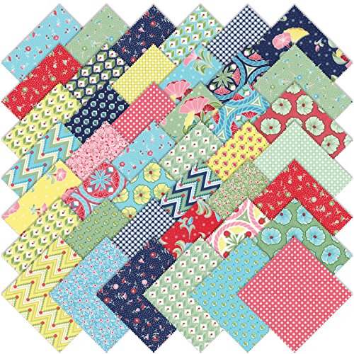 Moda Pedal Pushers Charm Pack, Set of 42 5x5-inch (12.7x12.7cm) Precut Cotton Fabric Squares