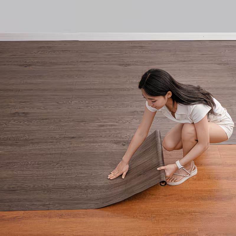 Image of Self-Adhesive Vinyl Flooring & Walls Covering, Waterproof, Removable Oil-Resistant Floor Sticker,Peel Stick Wallpaper for Kitchen Living Room Floor Stickers (Chestnut, 60 x 500 cm)