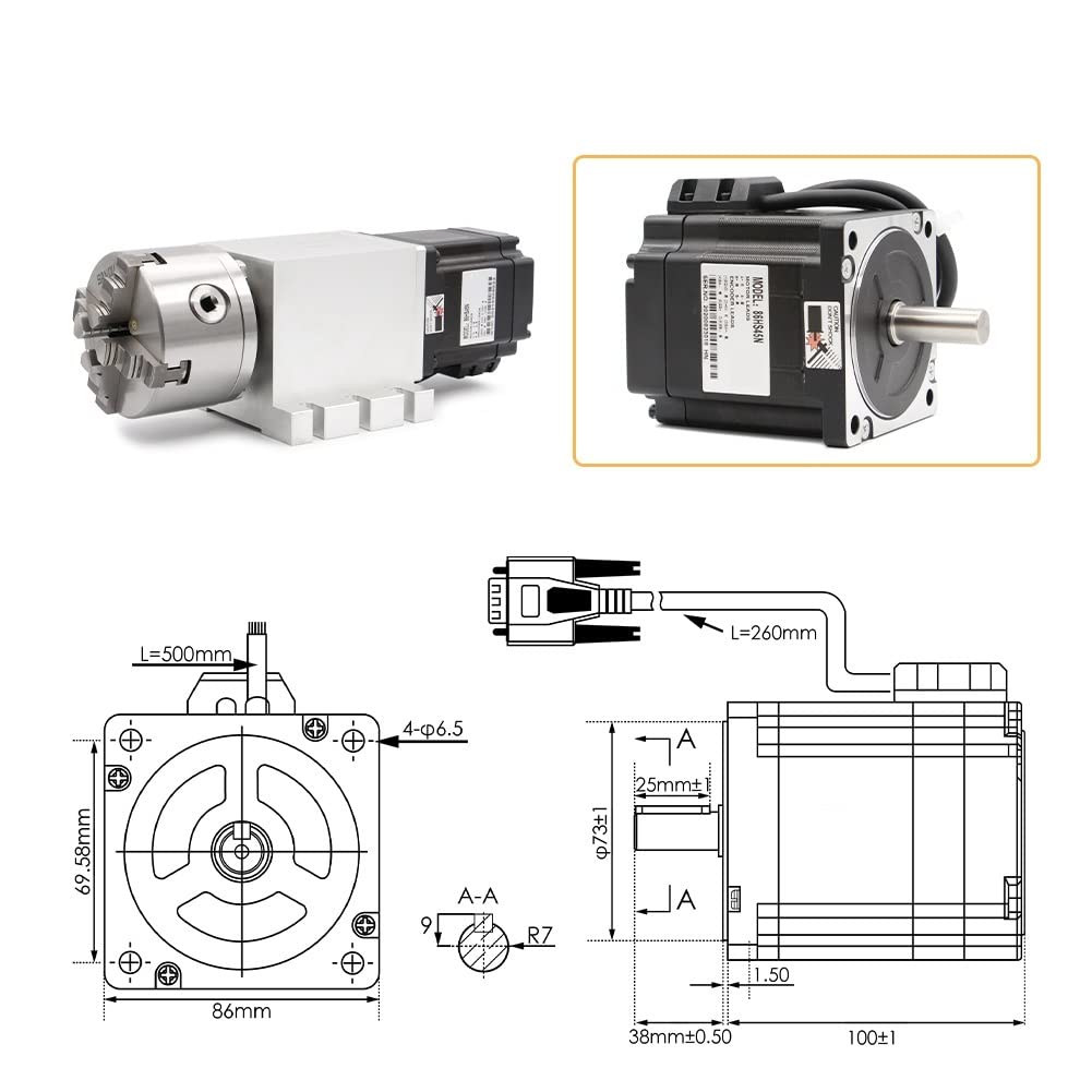 ぽんmam Amazon.co.jp: ステッピングモーター 4番目の軸3/4jaw 100mm CNC