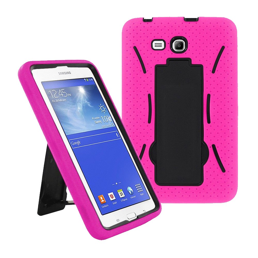 2014 Samsung Galaxy Tab 3 Lite 7.0 7 inch T110 Case, Kuteck Armor Hard Box Hybrid Protective Cover Case w/ Built In Stand for Samsung Galaxy Tab 3 7" LITE T110- (Doesn't fits samsung tab3 7" T210 P3200 P3210), Bouns Stylus Touch Screen