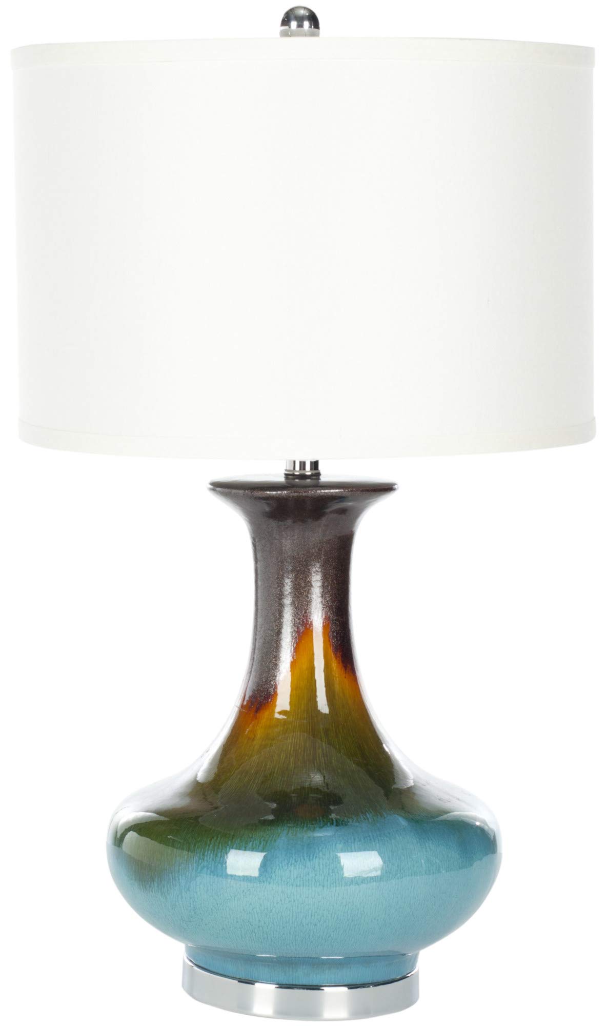 Safavieh Lighting Collection Georgia Reactive Blue 29-inch Bedroom Living Room Home Office Desk Nightstand Table Lamp (LED Bulb Included)