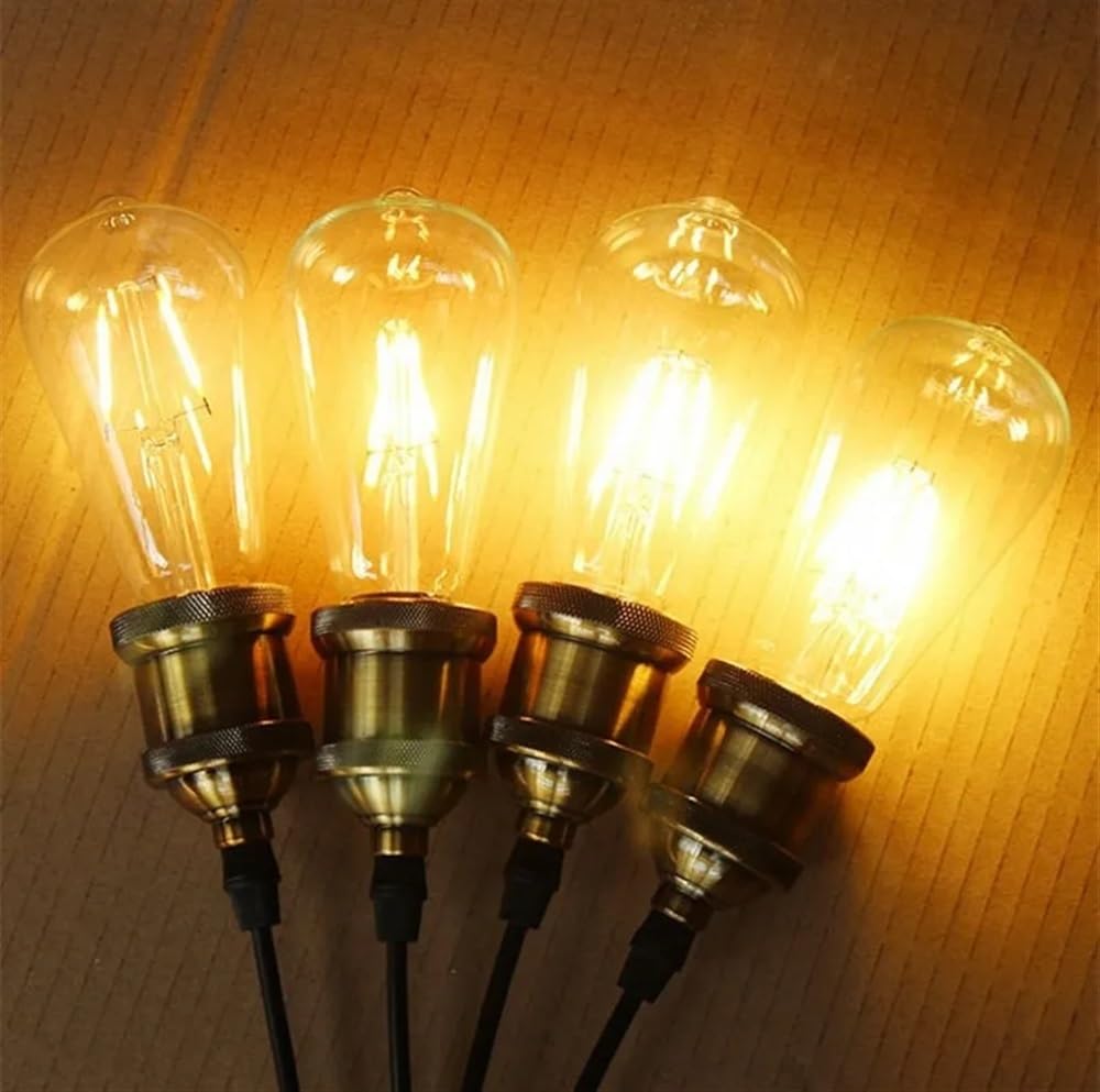 1fortunate Paquete de 30 bombillas de filamento LED AC220V E27 ST64 4W/6W/8W lámpara Retro Edison luz antigua Vintage(6W)