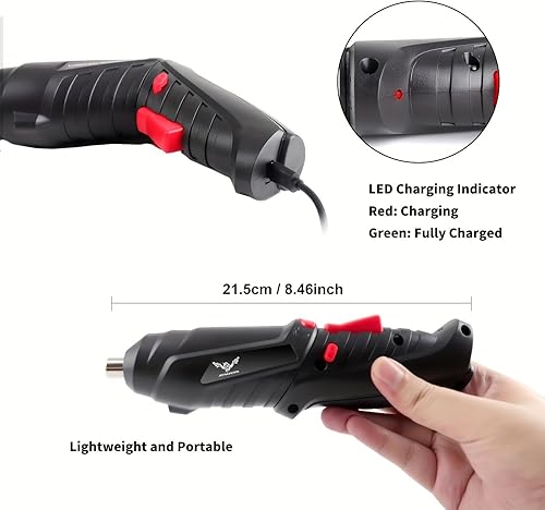 Miniatura 4 de Destornillador eléctrico 8 en 1, destornillador inalámbrico de 3.6 V recargable, 3.5 Nm de par máximo pistola de tornillo eléctrico con 6 kit de