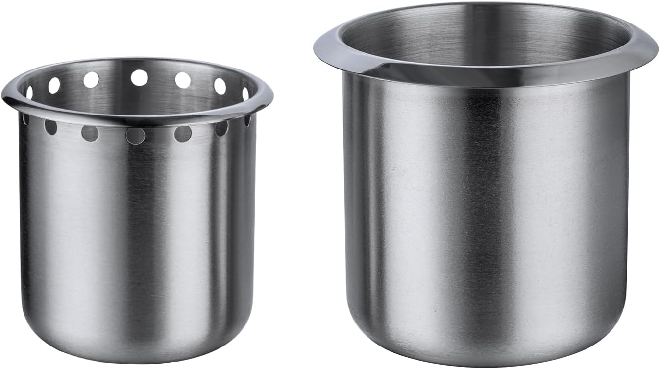 Commercial Dipper Well Bowls Replacement, Dipper Well Sink, Stainless Steel Construction, Includes Inner Bowl and Outer Bowl, for Coffee Shops, Ice Cream Shop, Wet Bar, RV Sinks