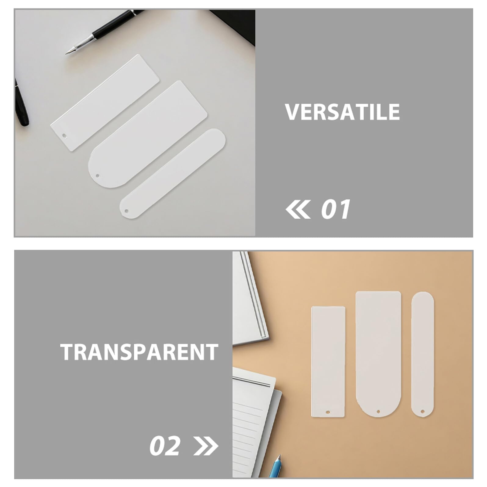 GALPADA Set de Marque-pages Acryliques Transparents Pompons Kit de Bricolage pour Femmes Filles Étudiantes et Enseignantes Formes Décoration DIY Élégante