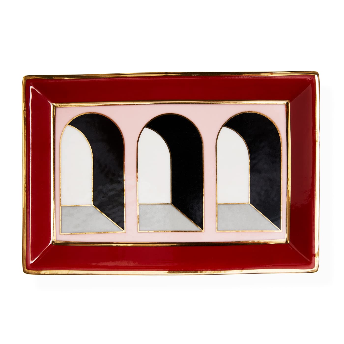Jonathan Adler Arcade Rectangle Trinket Tray, Pink, one size