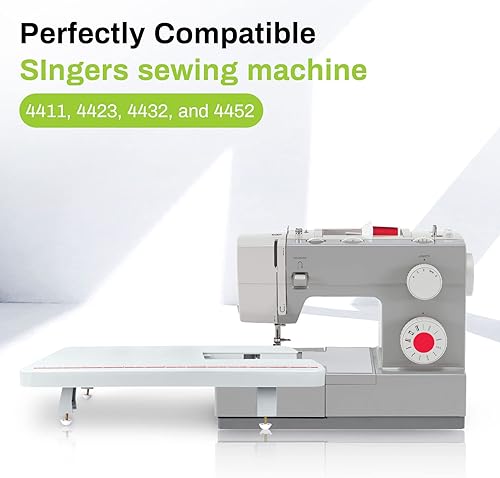 Miniatura 6 de Mesa de extensión para máquinas de coser de alta resistencia 4411, 4423, 4432, 4452, 5511, 5523, 5532, 6335, amplía el espacio de trabajo con pierna