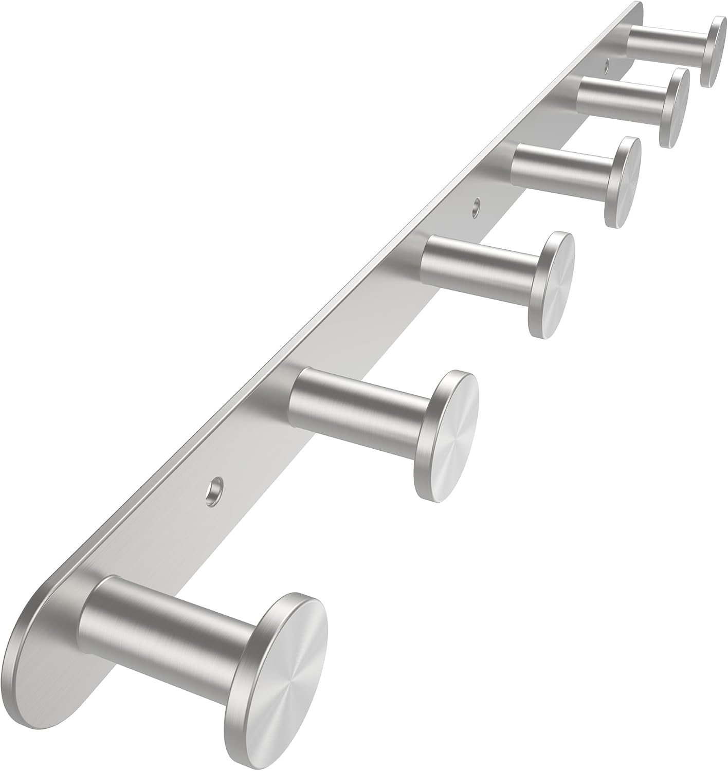 FORIOUS Hat Coat Rack Wall Mounted, 6 Wall Hooks for Hanging Brushed Nickel