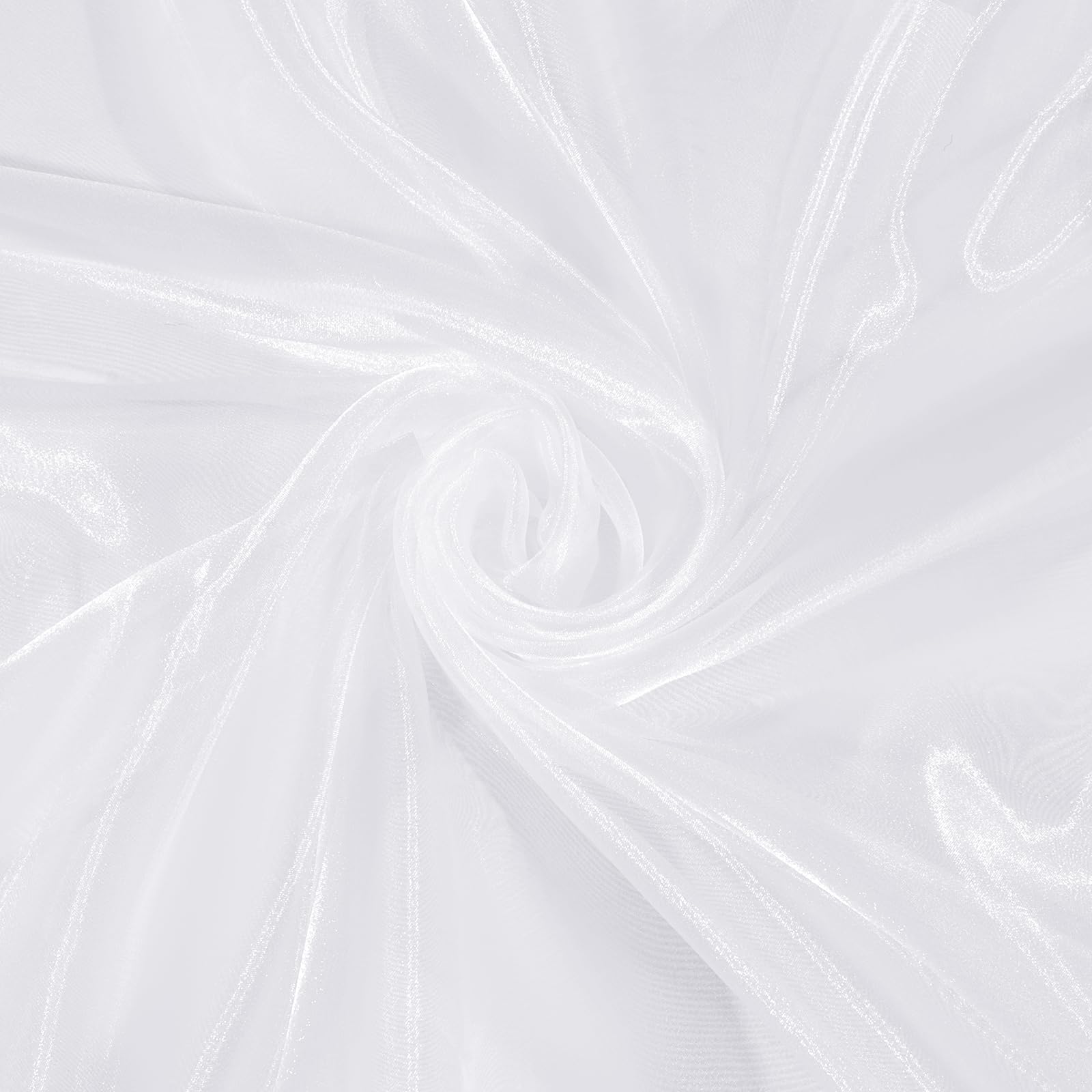 White Organza Fabric by The Yard, 60 Inch Wide 1 Yard Silk Sheer Organza Fabric Bridal Sheer Tulle Fabrics Roll for Wedding Decorations, Bridal Dress Overlay, Party Backdrop, Curtains