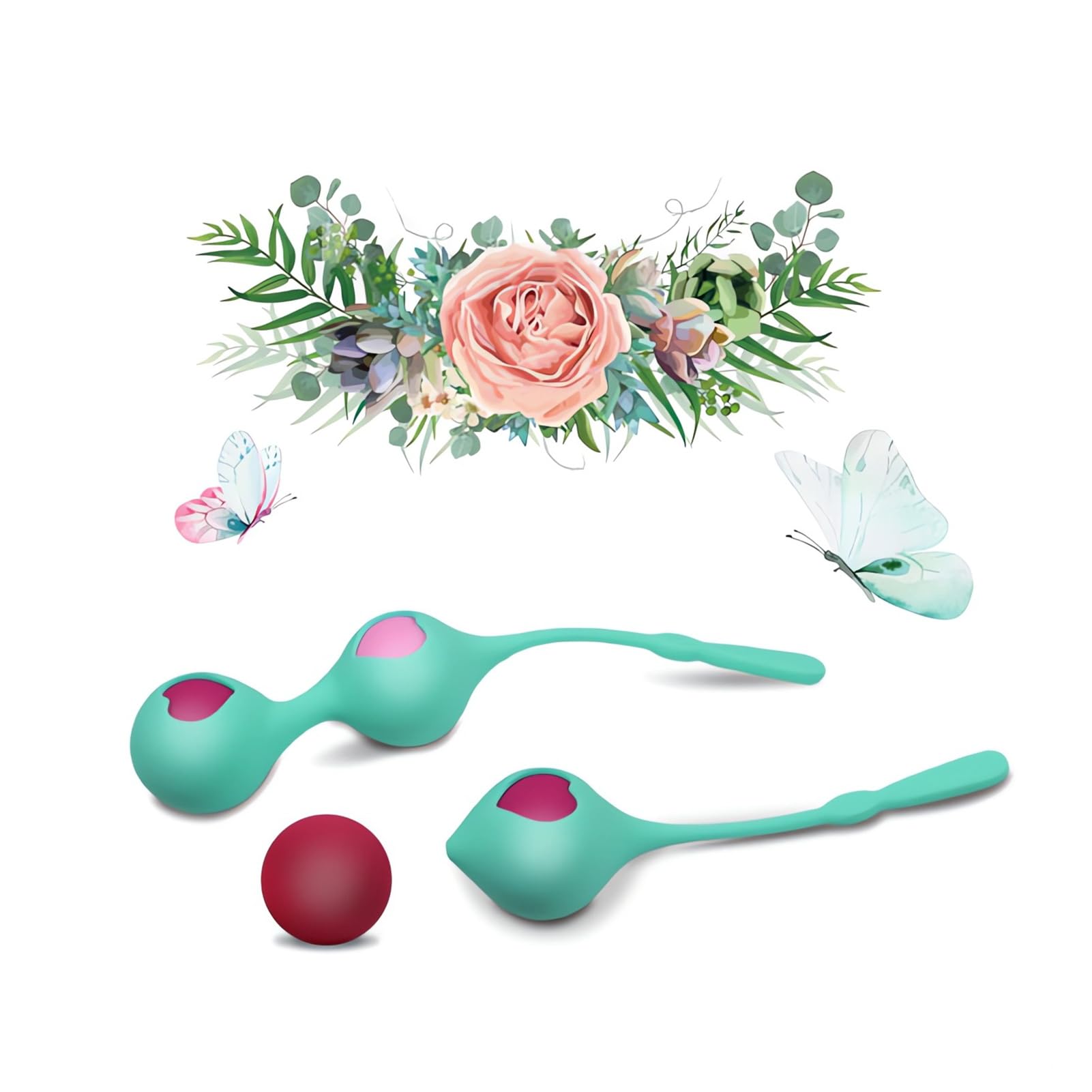 SXOVO Palline Vaginali - Palline di Kegel con Sfera Traballante Incorporata per Migliorare gli Esercizi di Kegel, 2 Manicotti in Silicone + 4 Kegel Balls Donna Intercambiabili di Diverso Peso