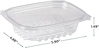 Vista 3 de ECO PRODUCTS Recipientes rectangulares transparentes compostables de 8 onzas con tapas, paquete de 100, preparación de comidas, hechos de plástico