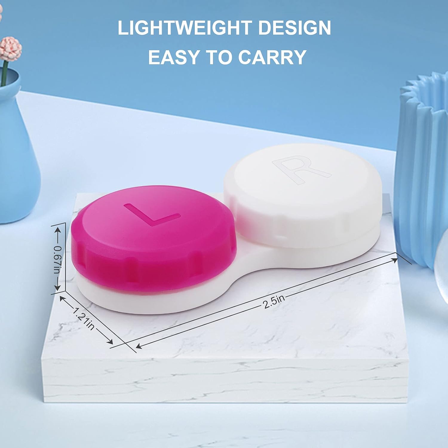 6 Pack Contact Lens Case with Cleaner Washer, Colorful Contact Lenses case, Outdoor Mini Contact Lenses Container for Travel&Home.: Health & Personal Care