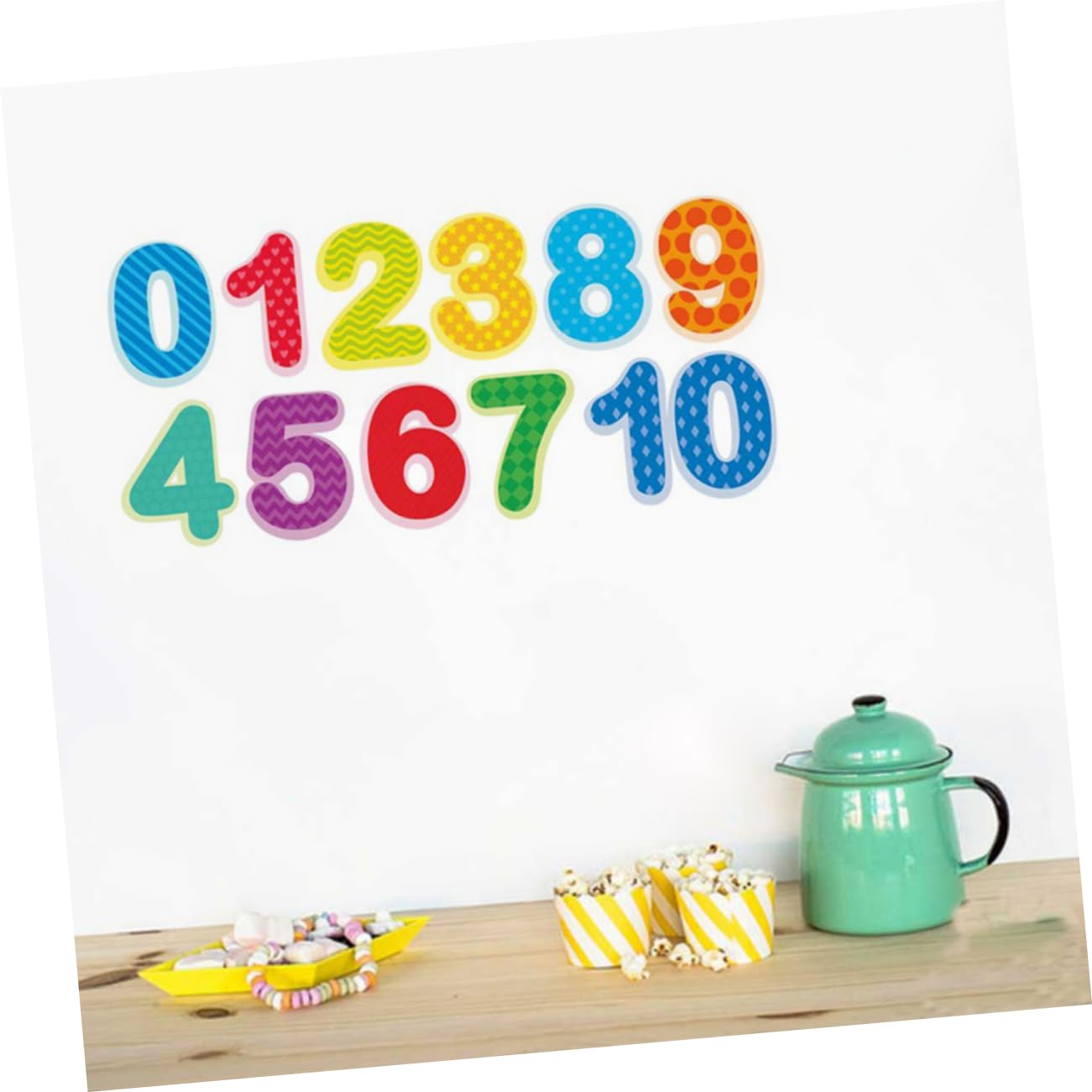 TOYANDONA 3piezas Pegatinas De Números Para Pared Decoración Infantil Para Habitaciones De Niño Niña Fácil Aplicación y Adhesión Superficies Lisas Material Ecológico y Seguro Juguete