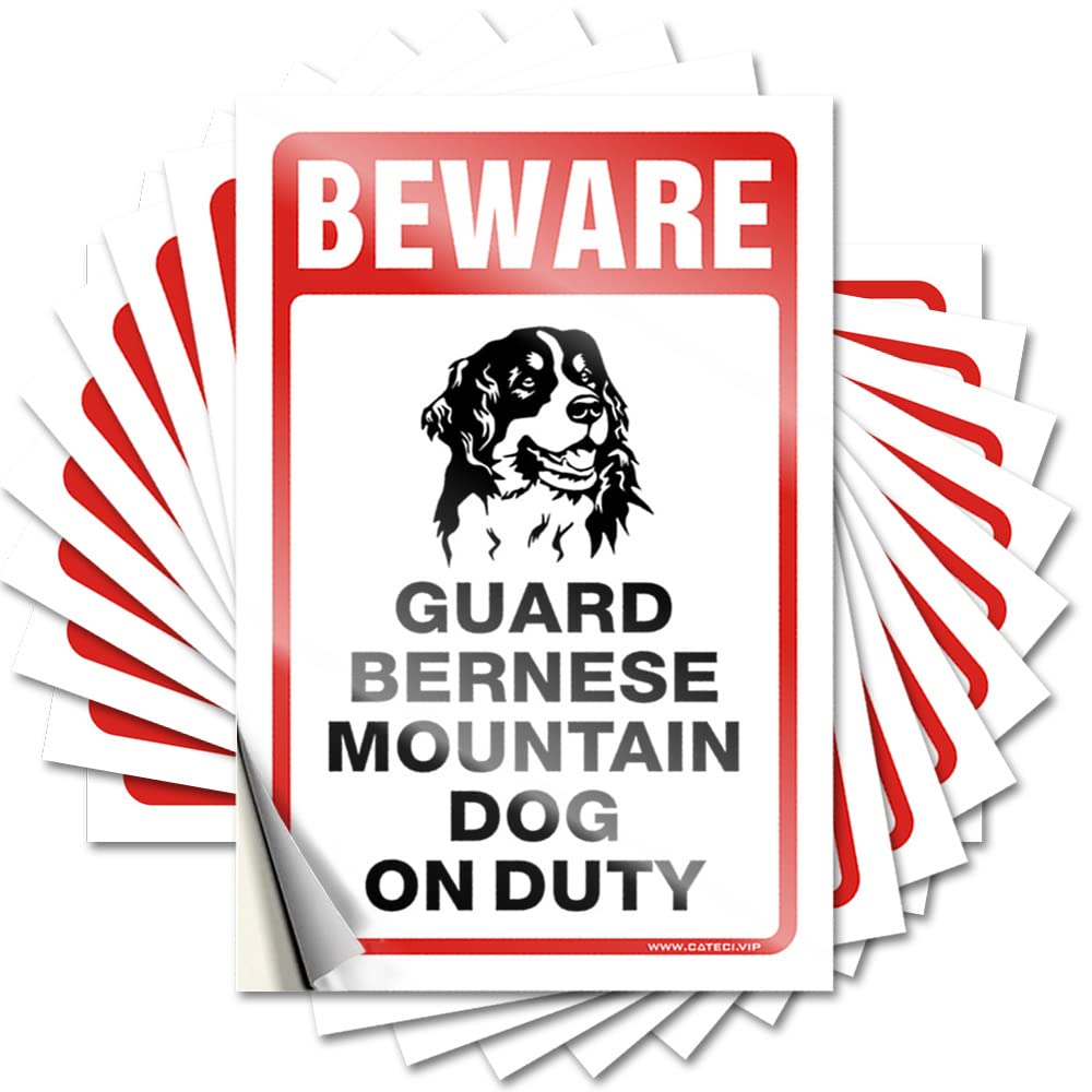 JNBT Boat Name Label Punk Rock Laminated Wall Art 3d - Beware! Guard Bernese-mountain Dog On Duty/Wine Signs For Home Bar(6X9CM-10Pcs)