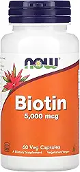 NOW Foods Biotina 5000mcg 60 Veg Cáps Importado