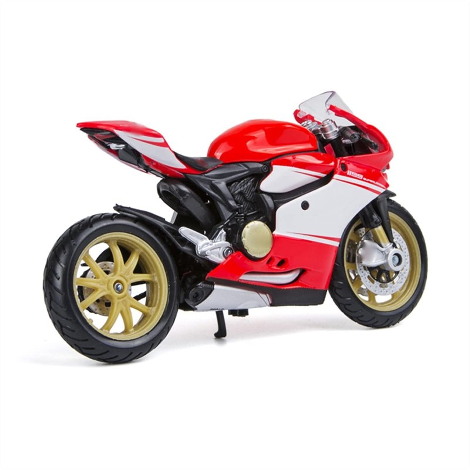 Modellini di Moto in Scala 1/18 Red & White Diecast Moto Giocattolo da Corsa in Miniatura per Collezione Regalo per D&ucati 1199 Superleggera