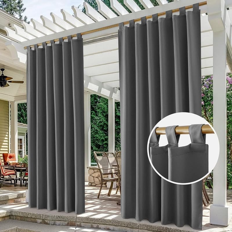 GREEN DECOR - Polyester Waterproof Rain & Sun Blockage Curtains with Top Loops Ideal for Outdoor Balcony & Indoor Suitable for Window & Door Curtains (Grey, 4.5 X 8.5 Feet) Pack of 2-image-25