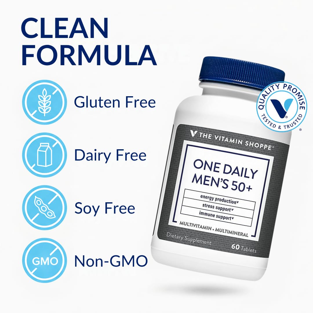 The Vitamin Shoppe Brand One Daily Men's 50+ Multivitamin, 60 Tablets — Amazon image 3