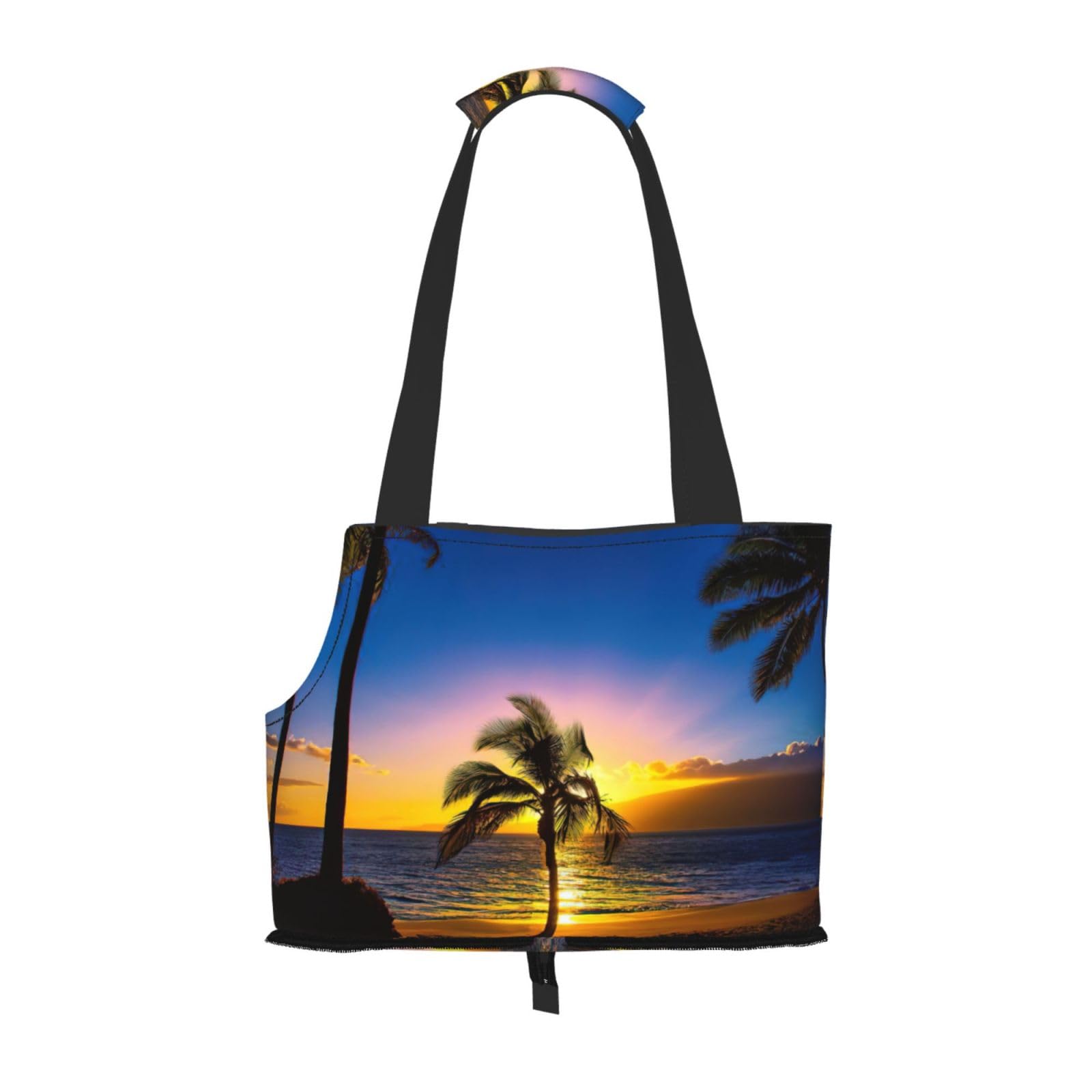 Sac de transport pour petits chiens et chats motif plage hawaïenne