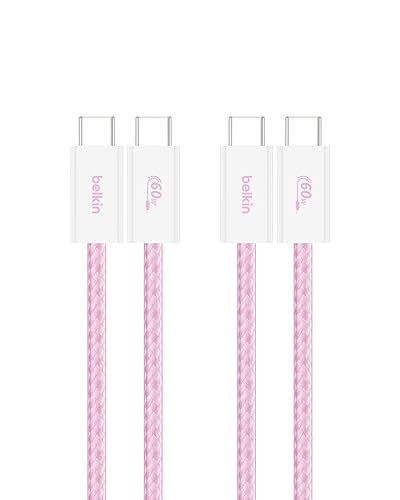 Miniatura 29 de Belkin Cable USB C a USB C, 6.6 pies, 60 W, cargador tipo C, cable de carga para iPhone, suave, trenzado, flexible para iPhone 16, Galaxy S25, Pixel