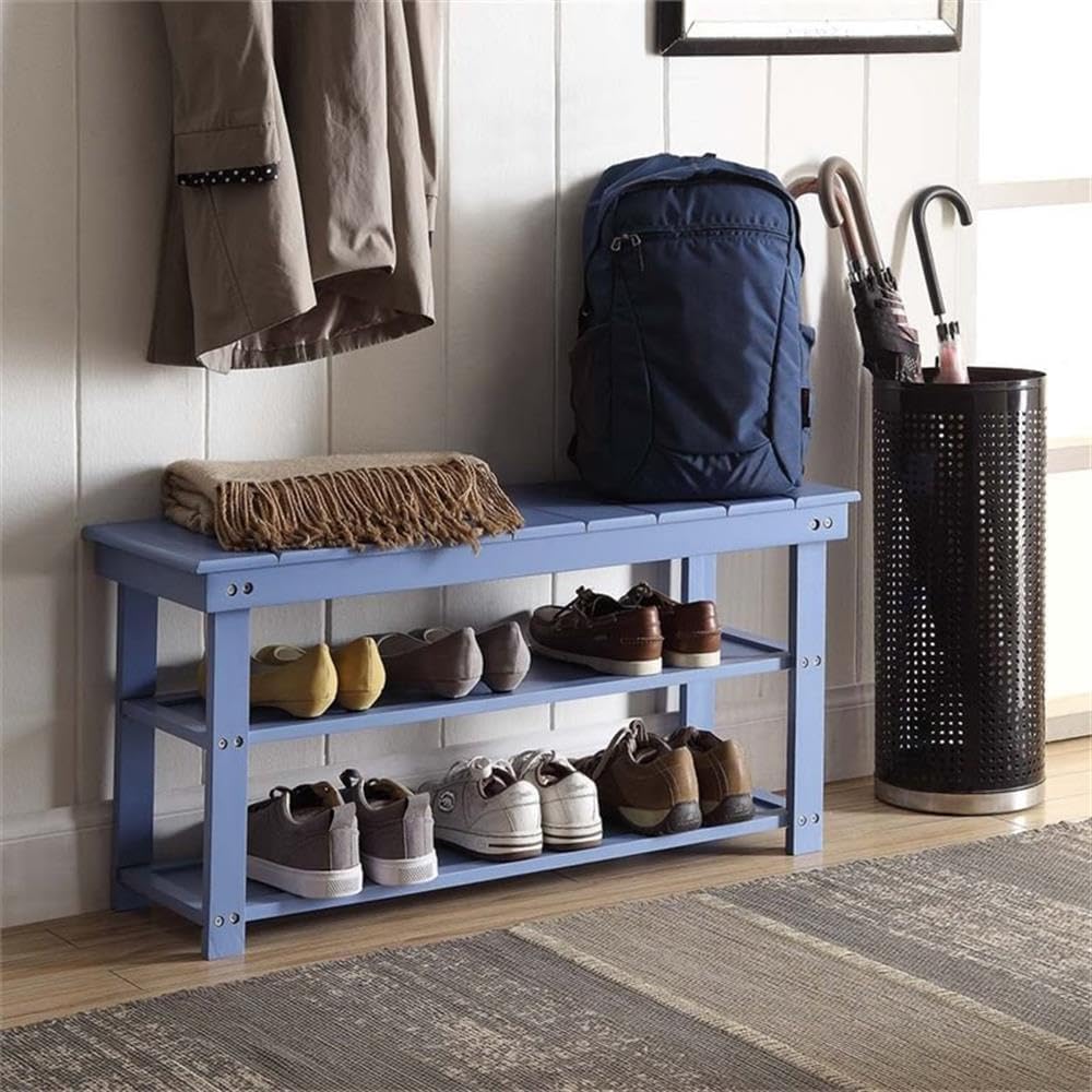 Convenience Concepts Oxford Utility Mudroom Bench, Blue