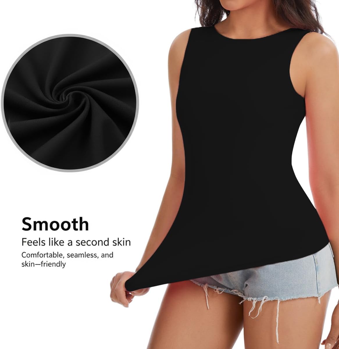 CORSKI Womens Double Lined Tank Tops Backless Boat Neck Fitted Top Basic Sleeveless Shirts Y2K Summer Going Out Outfits - Image 4