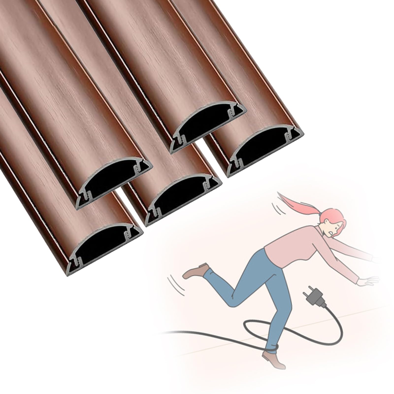Cord Hider Wall, 5 Pack Metal Cable Protector, Self Adhesive