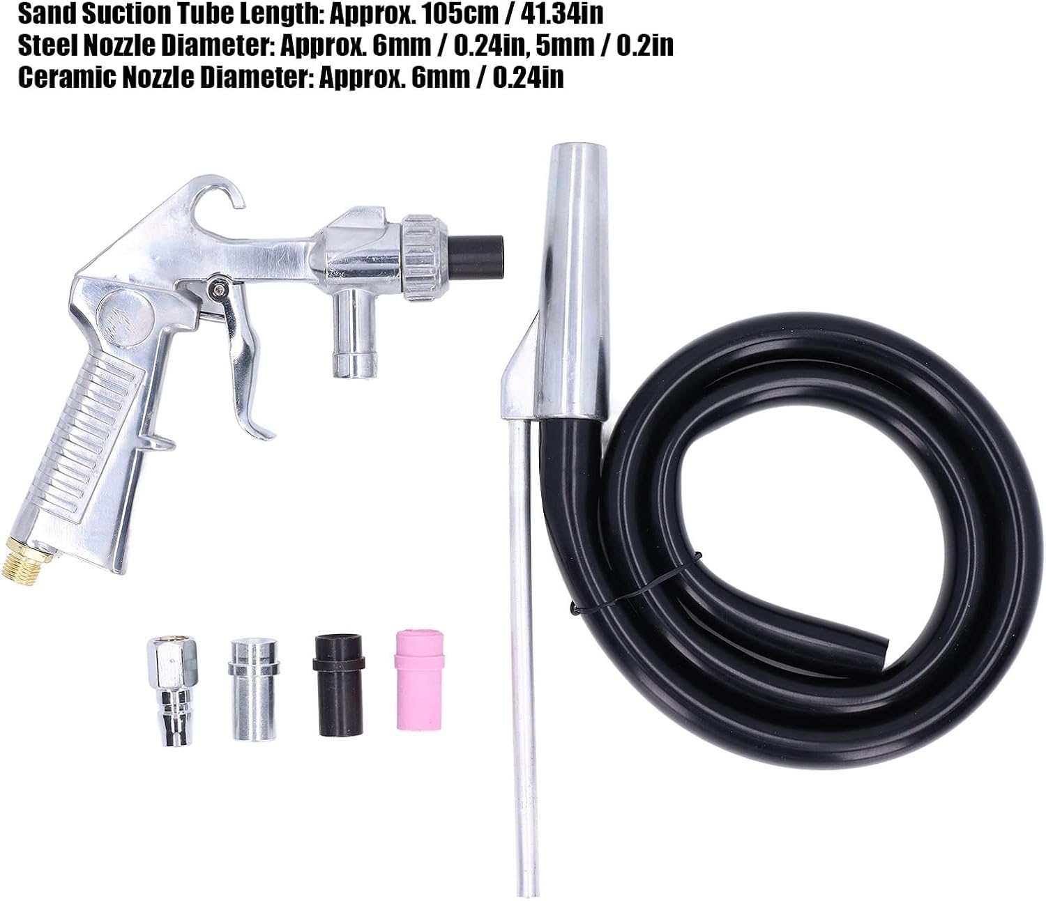 Sand Blaster Gun, Sandblaster Sand Blaster Sandblasting Spray Gun Tool Set Kit, Sandblasting Sandblaster Gun Kit with Nozzle for Polishing
