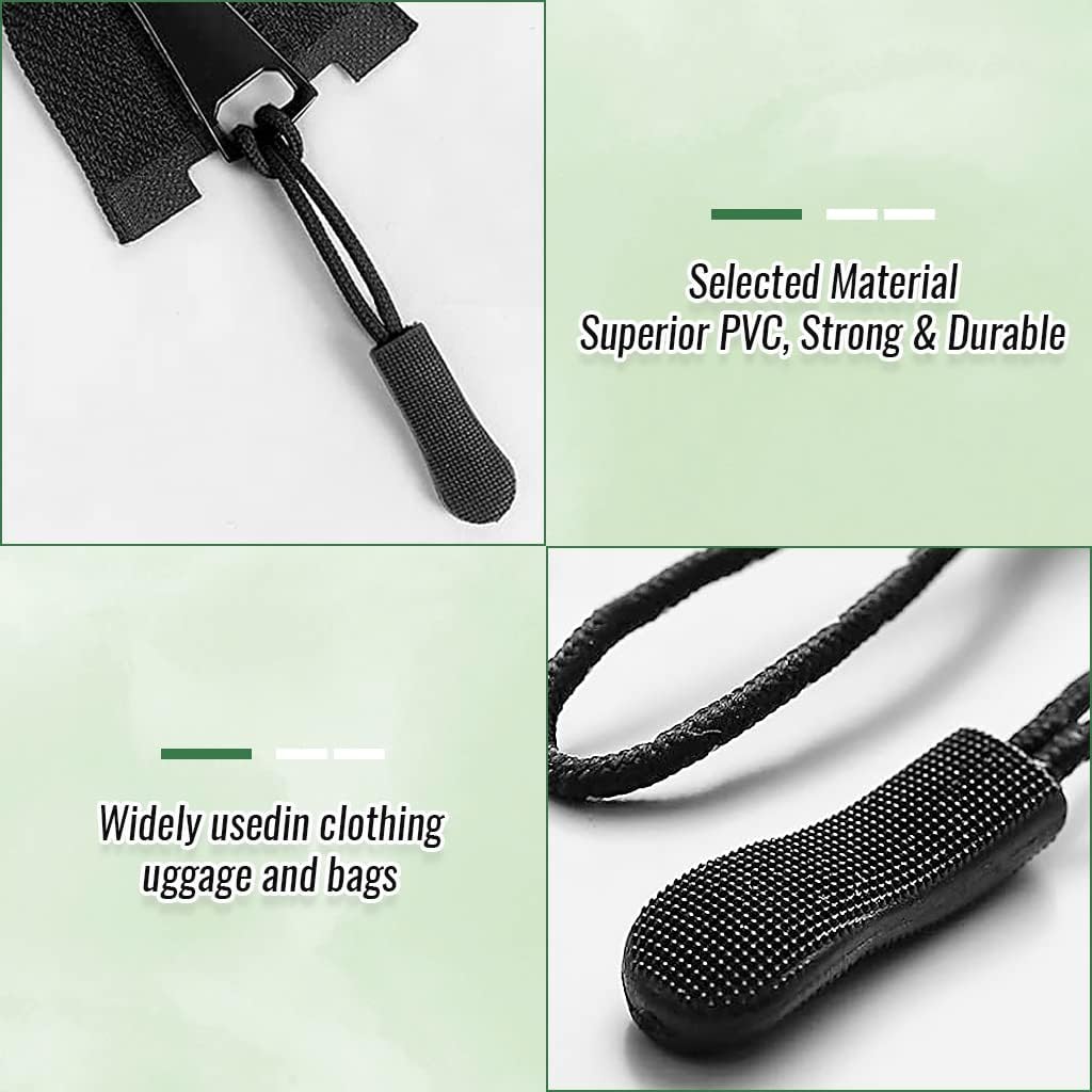ZUBAT 20pcs Zipper Pulls Replacement Kit, Universal Zipper Puller, Detachable Zipper Pull Tab for Bags, Purses, Luggage, Backpacks, Jackets, Boots, Tents - 3 Styles, 4 Sizes 2