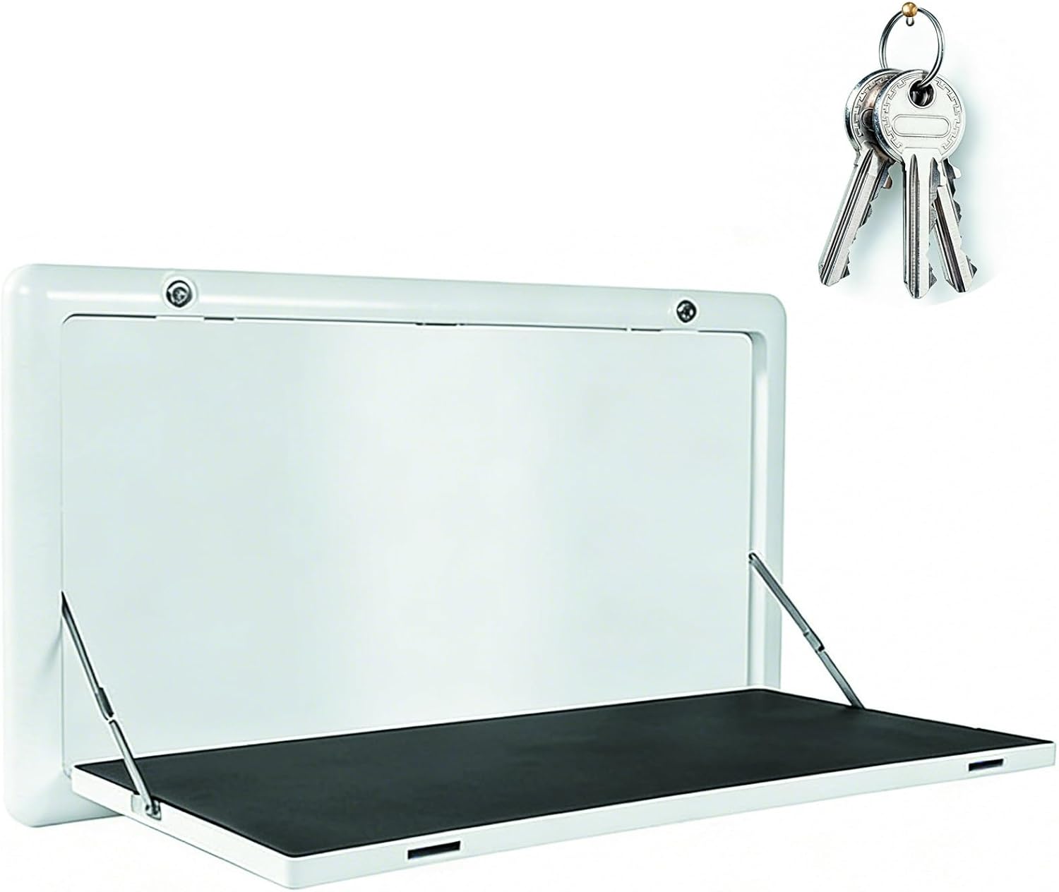 RV Dinette Table 28x16in, Wall-Mounted Folding Table Aluminum Alloy Lockable with Handle for Campervans and Motorhomes