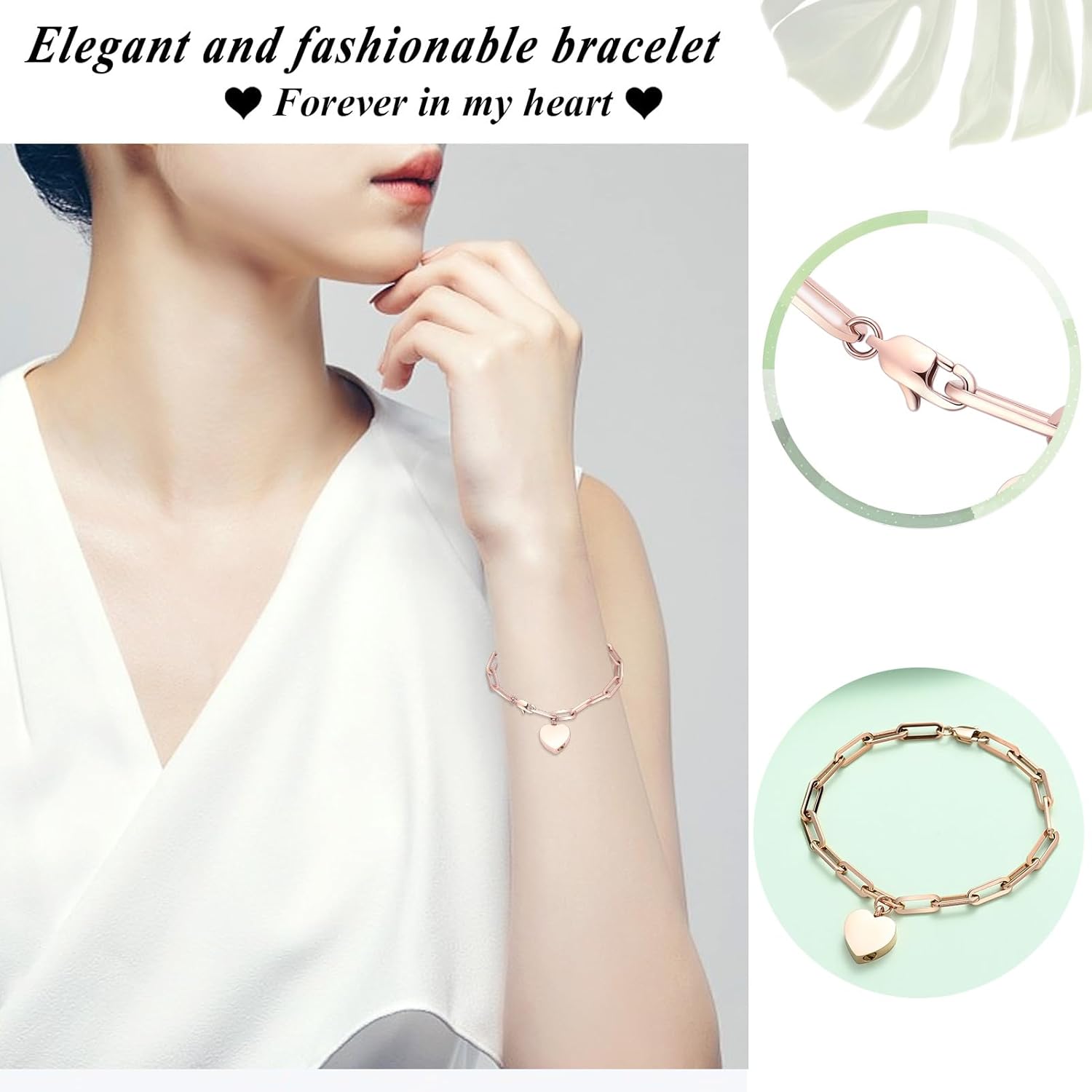 Cremation Urn Bracelet Keepsake Jewelry, Stainless Steel Heart Memorial Urn Bracelet Bangle Cremation Keepsake Jewelry for Ashes - Image 3