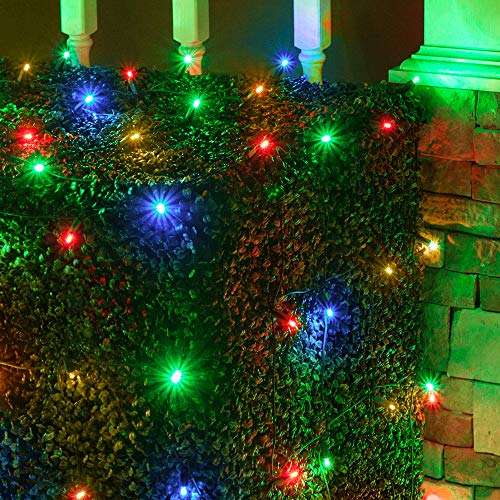 Wintergreen Lighting LED Multicolor Net Lights Outdoor LED Holiday Lights Net, Outdoor Decorative Lights Christmas Net Lights, Hedge Christmas Lights, Set of 100 (4 x 6 ft, 5mm Lights, Multicolor)