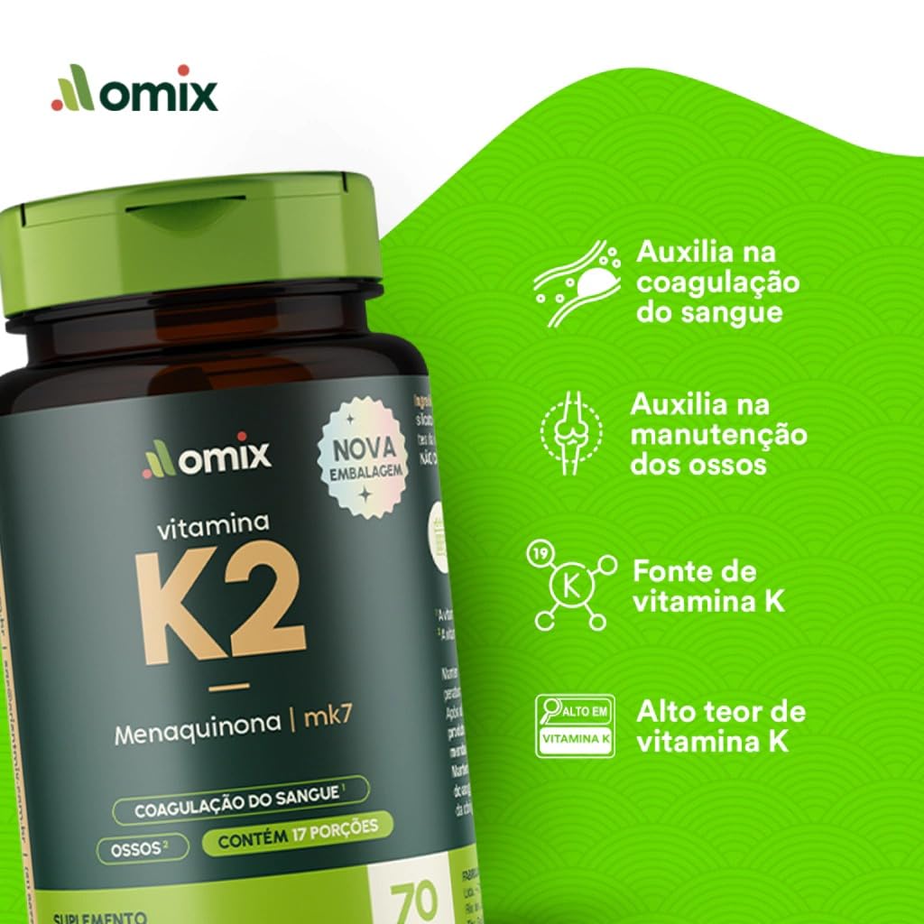 Vitamina K2 - MK7-70 cápsulas - Omix | Amazon.com.br