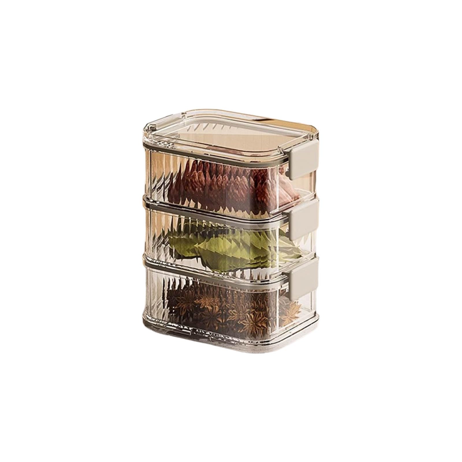 Multilayer Spice Jar Leak Proof Sealed Kitchen Storage Containers Stackable Organizer for Salt and Egg Pepper Jars with Airtight Lid