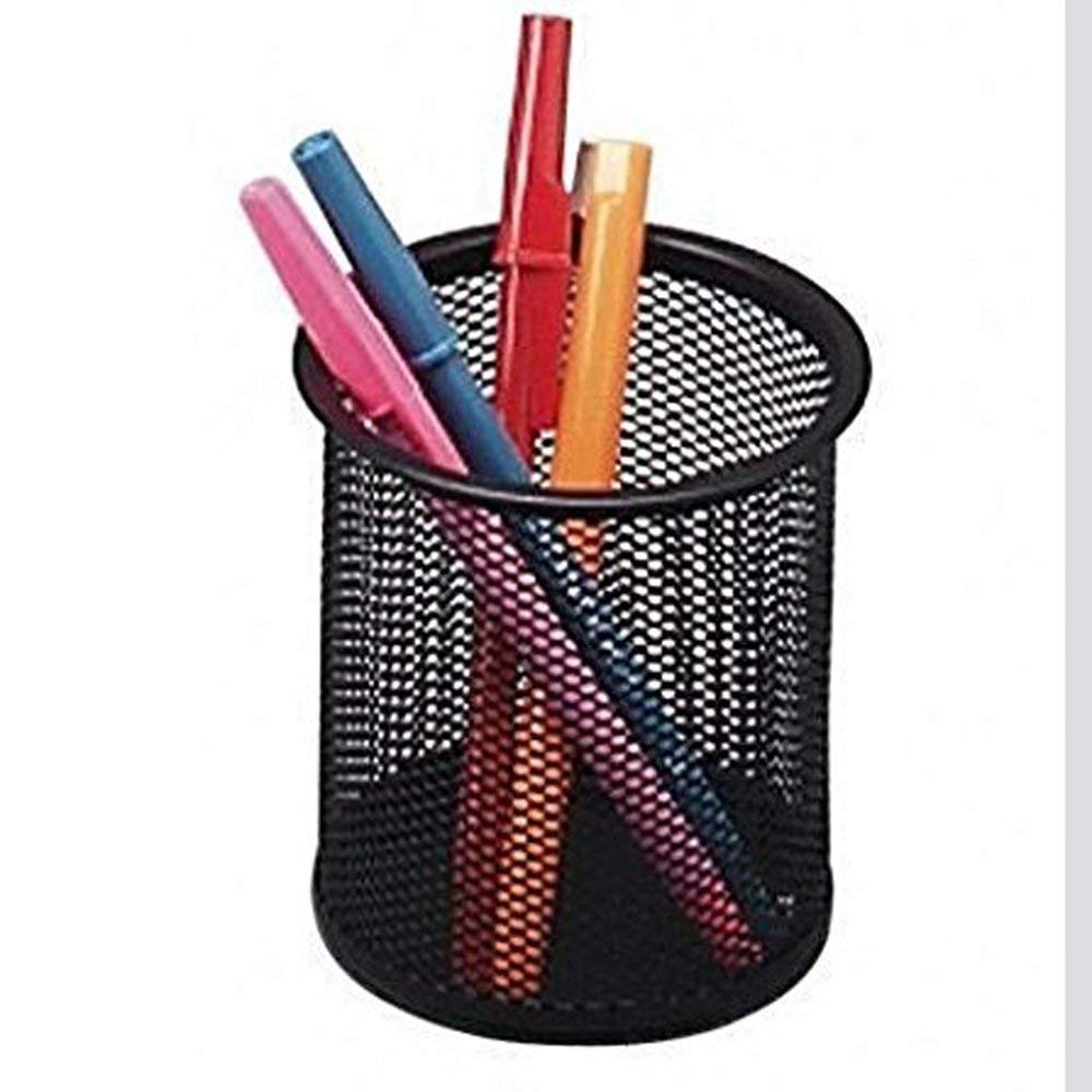 3.5 inch Round Mesh Pen/Pencil Holder/Desk Organizer (Black)