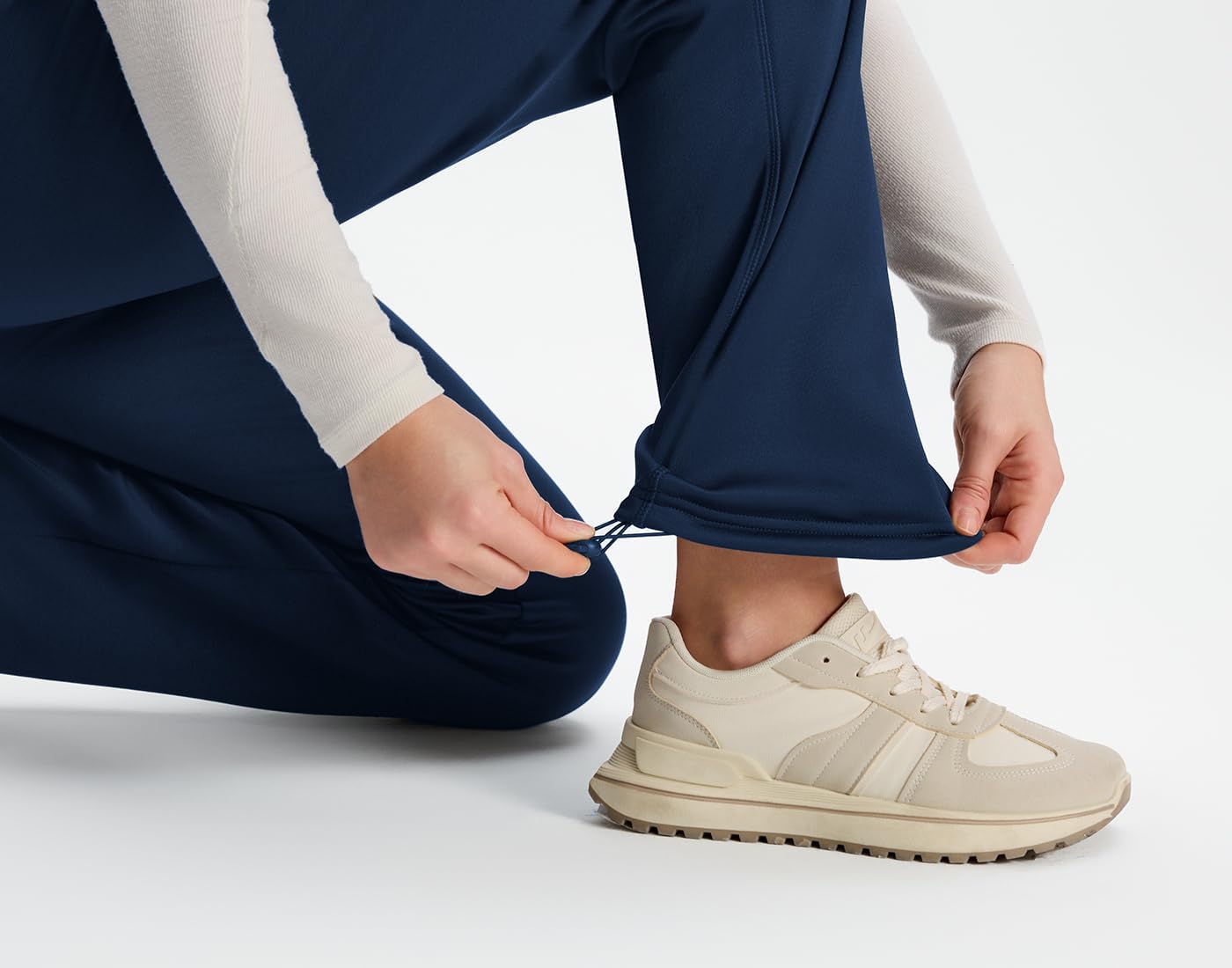 Yogipace Women's Petite/Regular/Tall Water Resistant Thermal Fleece Pants, Winter Lounge Running Sweatpants with Pockets - Image 3