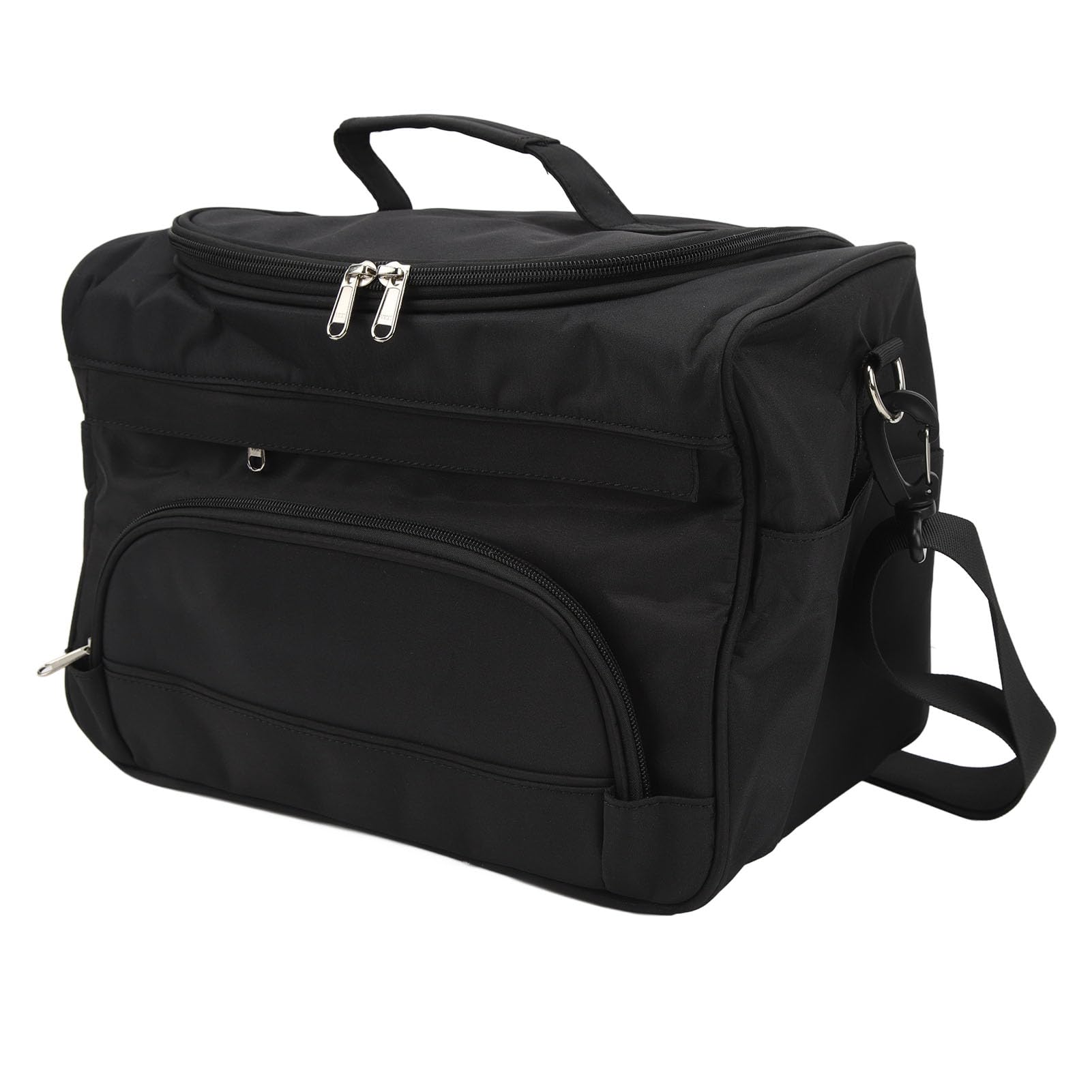 Borsa di stoccaggio multifunzione, borsa viaggio per il trucco di grande capacità con chiusura a zip e tracolla, organizer per cosmetici in tessuto oxford per strumenti