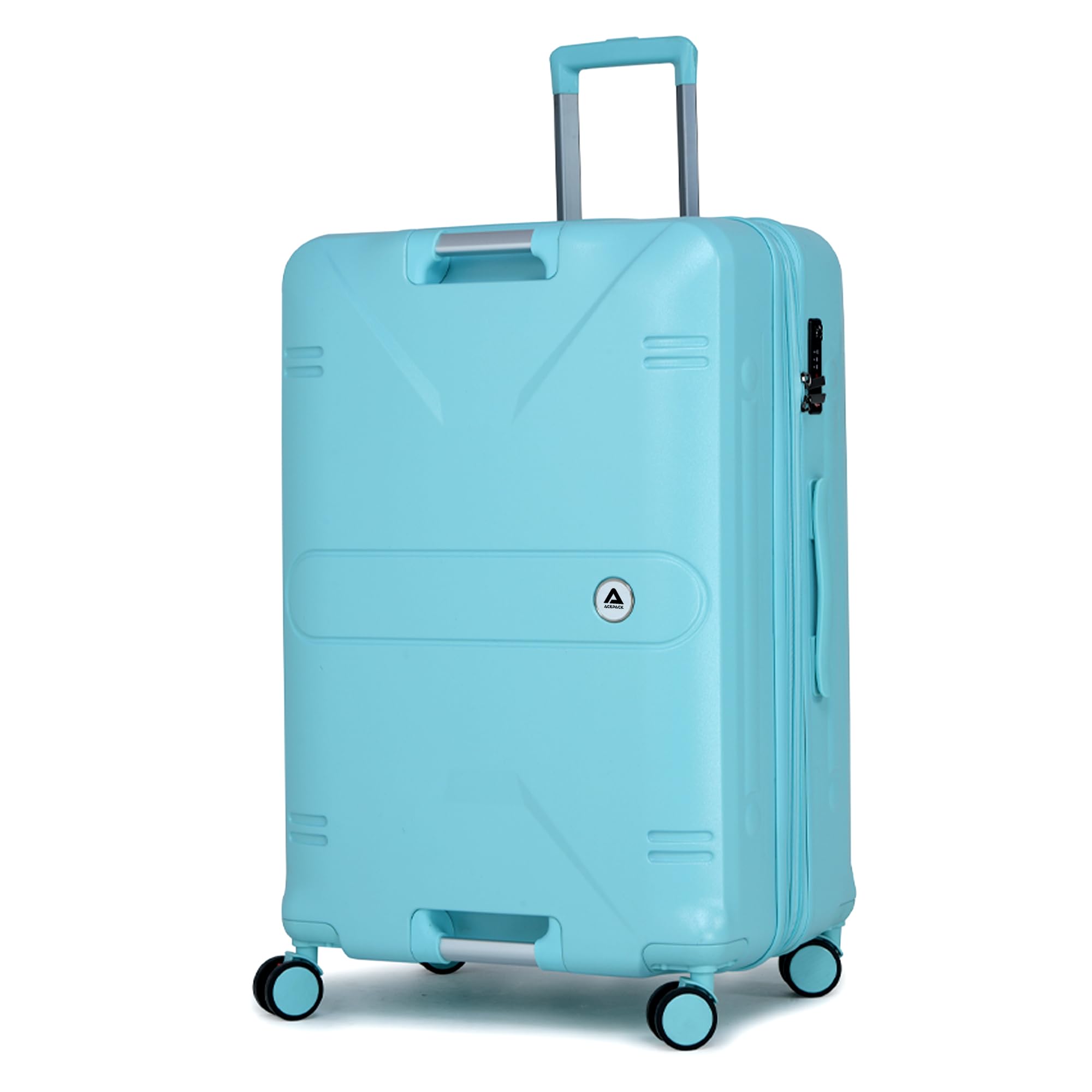 Verage Luxe Romero Large Check-in Polycarbonate Hard Shell Luggage with TSA Lock, Lightweight Trolley Suitcase with Double Spinner Wheels, 5-Year International Warranty (28,Turquoise)