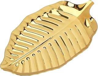 Gold Leaf Spoon Rest for Kitchen Counter and Stove Top, 6.7inch Stainles...
